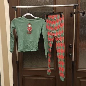 Leveret girls 14 Christmas Pajama Set - green